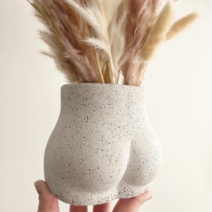 Stone Effect Bum Booty Pot , Bum shape Plant Pot, Makeup Brush Pot, Stone Body Pot
