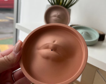 Lips Jesmonite Incense Holder, Trinket Dish