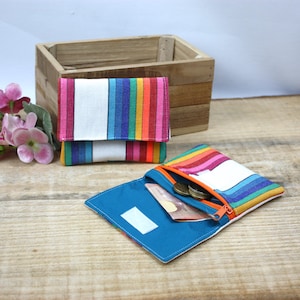 Kleiner Geldbeutel - Kinder Brieftasche - Regenbogen - Weiß ,mit Münz- und Scheinfach