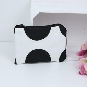 Mini Geldbeutel , Portemonnaie, klein Geldbörse Weiß - Schwarz , Brieftasche klein mit Münzfach und Kartenfach