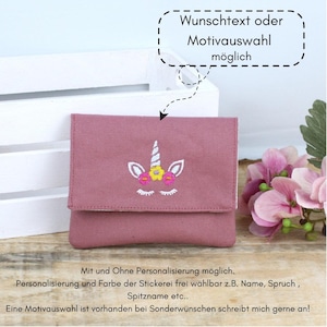 Kleiner Geldbeutel - Kinder Brieftasche - Rosa , personalisierbar mit Namen und Motiv