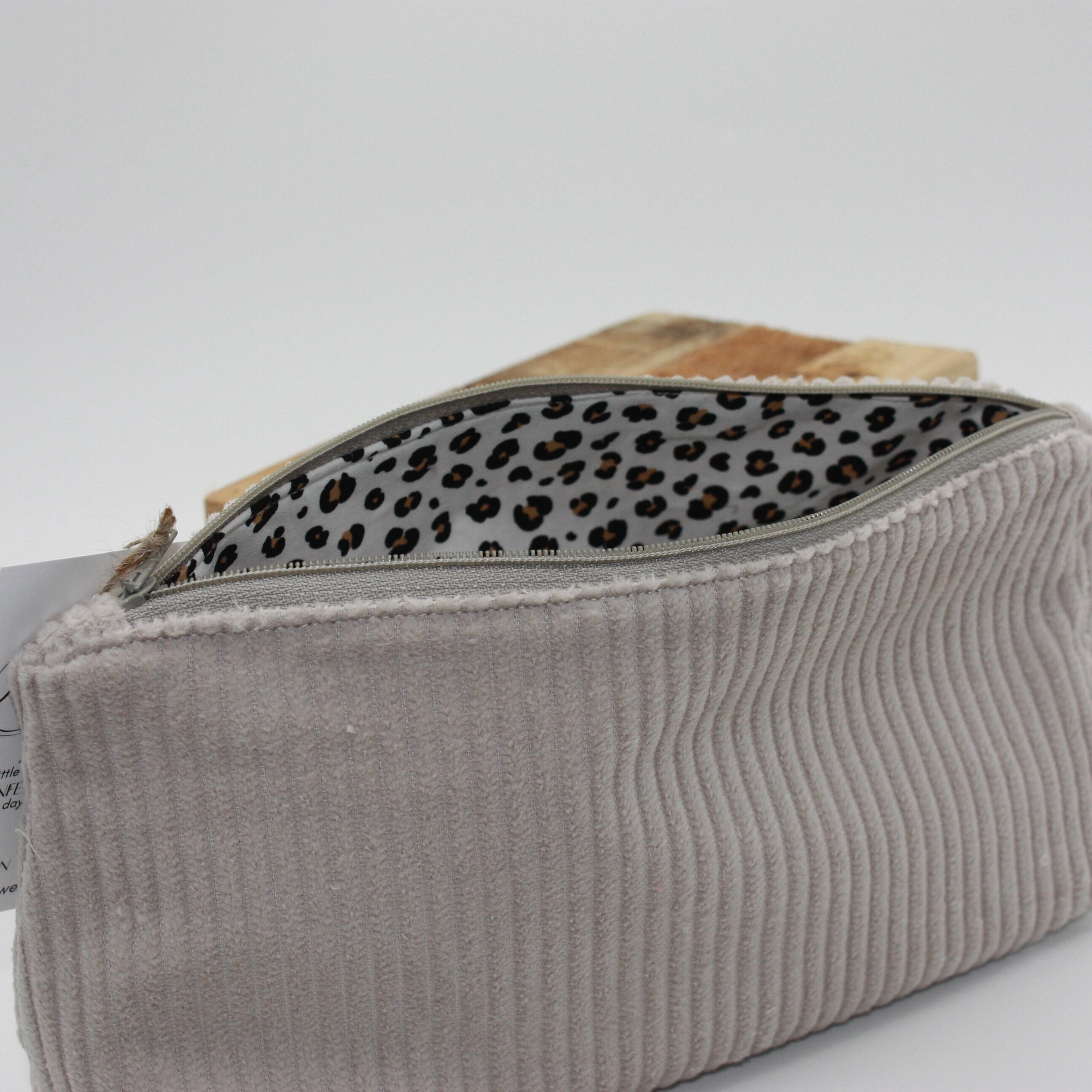 Kulturtasche Damen – 2 Stück, Blumenmuster, Cord-Stoff, Mit Reißverschluss, 26 X 21 Cm