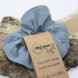 Scrunchie Muslin Blue Glitter