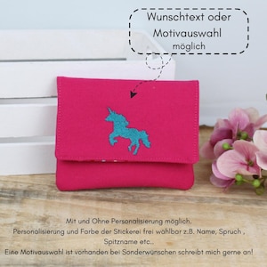 Kleiner Geldbeutel - Kinder Brieftasche - Pink , personalisierbar mit Namen und Motiv