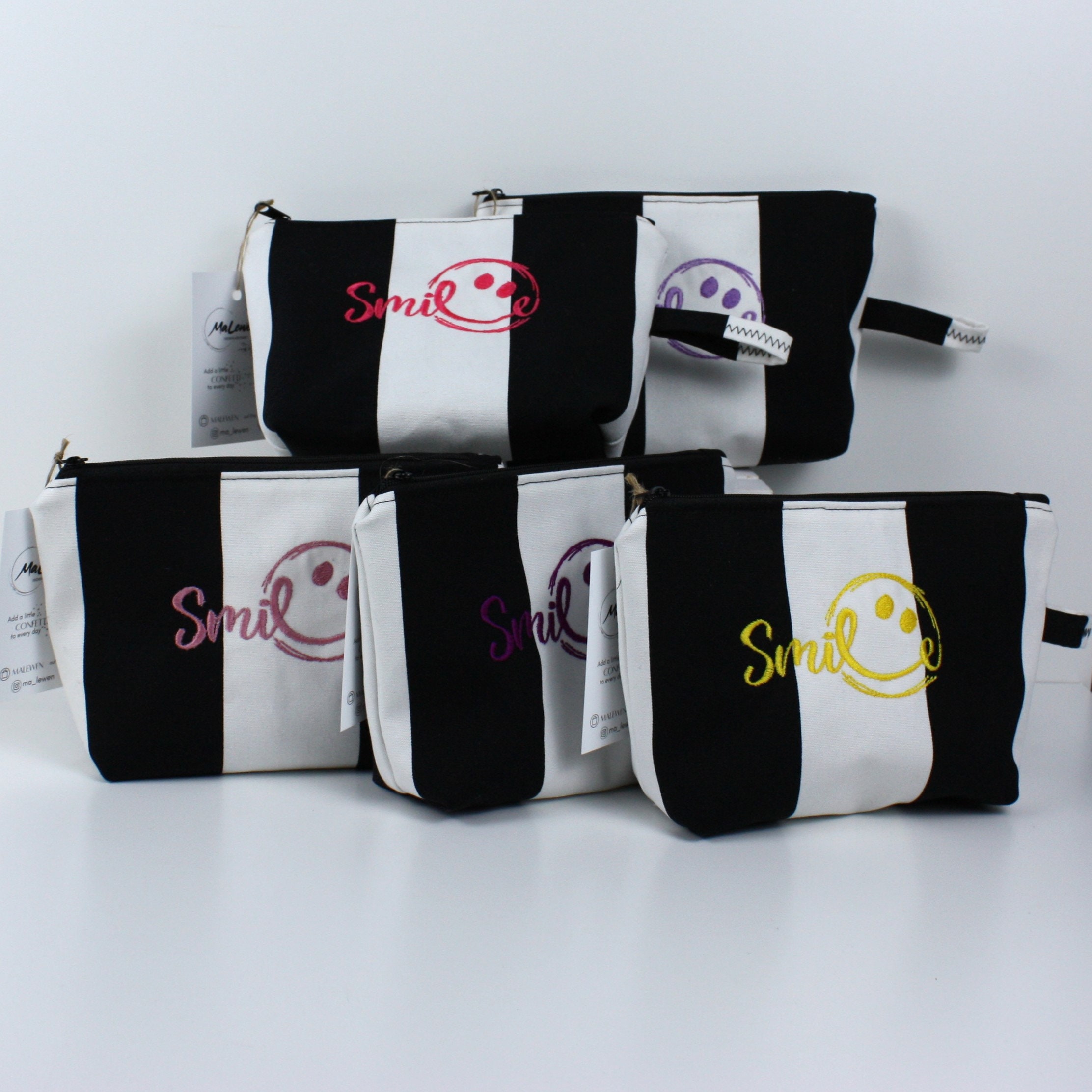 Personalisierte Make-up-Tasche Aus Baumwolle – Schwarz, Rechteckig, Mit Reißverschluss, Leicht & Stylisch