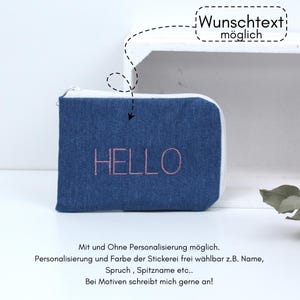 Kleiner Geldbeutel , Portemonnaie, Geldbörse Jeans Blau , Brieftasche klein, Personalisierung möglich