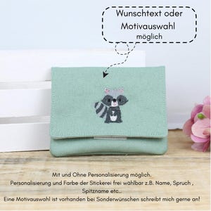 Kleiner Geldbeutel - Kinder Brieftasche - Mint , personalisierbar mit Namen und Motiv