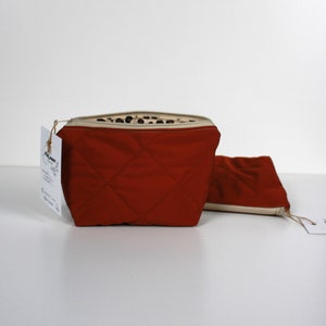 Schminktasche, Steppstoff, Rost, Make up Tasche, Kosmetiktasche , Leo
