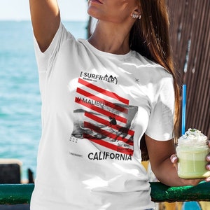 Surfrider Malibu T-shirt, Beach Tshirts, California Tees, Surfing Tshirts, Surfer Tees, Gift for Surfer, Summer Tees, Beach Time, Beach Fun