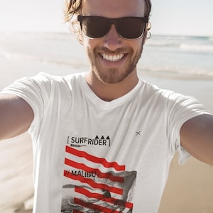 Surfrider Malibu T-shirt, California Surfer Tee, Beach Surf Tee, Surfer Gift, Surfrider Beach Unisex Tee, Summer T- Shirt, Men Tshirt