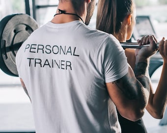 Personal Trainer Weißes Workout T-Shirt V3, Gym T-Shirt, Grafik Gewichtheben Shirt, Fitness Trainer, Weight Lift T-Shirt, Sport T-Shirt