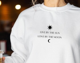 Live By The Sun Love By The Moon Sweater, Sun Moon sweater, Moon Shirt, Moon Flower Shirt, Gift For Moon Lover, Woman clothing, love gifts