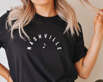 ナッシュビル ミュージック ノート グラフィック T シャツ、ミュージシャン T シャツ、ギター ラバー T シャツ、ギター シャツ、面白いギタリスト シャツ、トレンディなナッシュビル シャツ、テネシー T シャツ