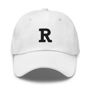 Letter R Unisex Twill Hat, Stitch Letter R Block Font, Embroidered Dad Hat, Baseball Cap, Alphabet R hats, Monogram, Structured Twill Cap