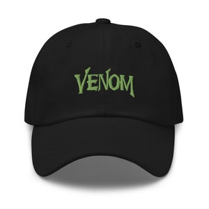 Venom Unisex Twill Hat, Super heroes, Movie villains, Venom embroidered black cap,  baseball cap unisex spring and summer outdoor sports
