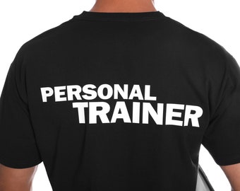 Personal Trainer Schwarz Workout T-Shirt, Gym T-shirt, Grafik Gewichtheben Shirt, Fitness Trainer, Gewichtheber T-Shirt, Sport T-Shirt