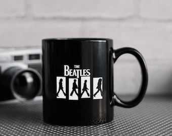 The Beatles 11oz Black Mug, Music Lover, Musical gift, Pop music fans, gift idea, dishwasher safe mug, microwave safe mug,Coffee mug,Tea Mug