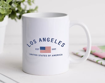Los Angeles Est 1997 11oz White Mug,White Mug,California Mug,Coffee Mug,Los Angeles Gift,Souvenir Gift,Souvenir,Coffee Lover,travel lover