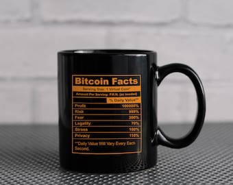 Funny Bitcoin Facts 11oz Black Mug, BTC Cryptocurrency, Crypto Gift,Coffee Cup, Crypto Millionaire, cryptocurrency, Bitcoin Mug, Crypto Mug