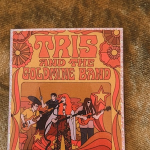 Tris & The Goldmine Band Sparkly 70s Rock and Roll Sparkle Sticker