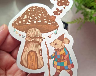 Magic Mouse Mushroom House - Vinyl sticker