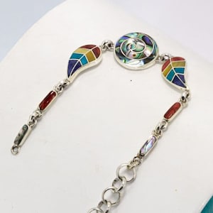 950 Silver Coca Leaf and Pachamama Bracelet with Inca Calendar Design - minimalist jewelry-handmade jewelry- Cultural Andean Jewelry