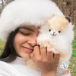 100% Real Alpaca Fur Toy/Very soft and cute alpaca plush/Peruvian Bolivian alpaca stuffed animal
