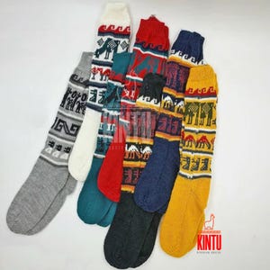 Alpackaullsockor - Unisex Andinsk Design, Varma Vintersockor