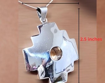 ハンドメイド950シルバーハチドリネックレス｜ペルー産宝石インレイ 