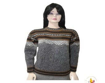 Handwoven Peruvian Alpaca Sweater: Inca Design, Hypoallergenic