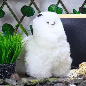 Alpaca Fur Toy |Handmade Super Soft Plush Alpaca | Toy Peruvian Alpaca | Beige Alpaca Leather Stuffed Animal | extremely soft toy