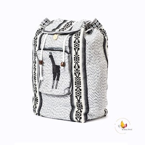 Peruanischer Wollrucksack / Lama-Tasche, Peru Manta Fabric XL Duffle Bag Ethnic Design Lama, Keramik