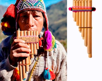 Authentic Handmade Bamboo Pan Flute, Pan Flute with 13ft Tubes / Semi-Professional Pan Flute / Wind Instrument