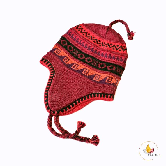 ペルーのチュッロ - エスニックモチーフのアルパカウールの手編み