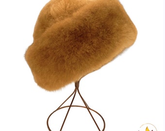 Vintage Suede Russian Hat With Fake Fur Trim, Winter Hat - Etsy display picture 2