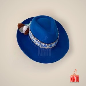 Elegant Wide-Brim Felt Hat with Handwoven Band