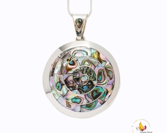 Pachamama necklace from Cusco - Peru, with 950 sterling silver shell inlays