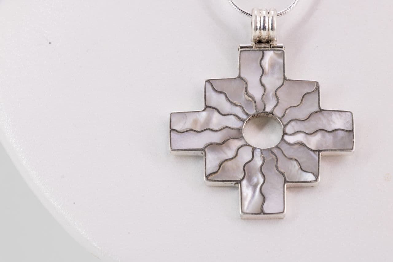 【Chakana】インカクロス シルバー ラピスラズリ ハンドメイド ハンドメイド .950 シルバー チャカナ ペンダント、ペルー インカ