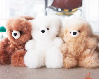 Handmade Baby Alpaca Fur Teddy Bear, Peruvian Plush
