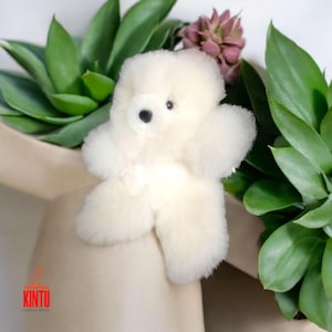 100% Natural Alpaca Teddy Bear - Handmade, 30 cm Height - Soft and Hypoallergenic
