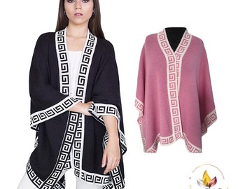 Mujeres ruana chal/ Luxurious Alpaca Ruana/ Classic Cape Sleeveless/ Alpaca Ladies Shawl/ Alpaca poncho mujer