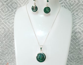 Pachamama  Inspired Silver Jewelry Set - Vibrant Earrings and Pendant