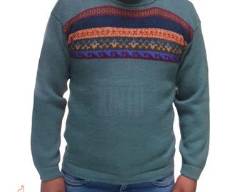 Genuine Alpaca Wool Sweater: Peruvian Inca Design, Unisex