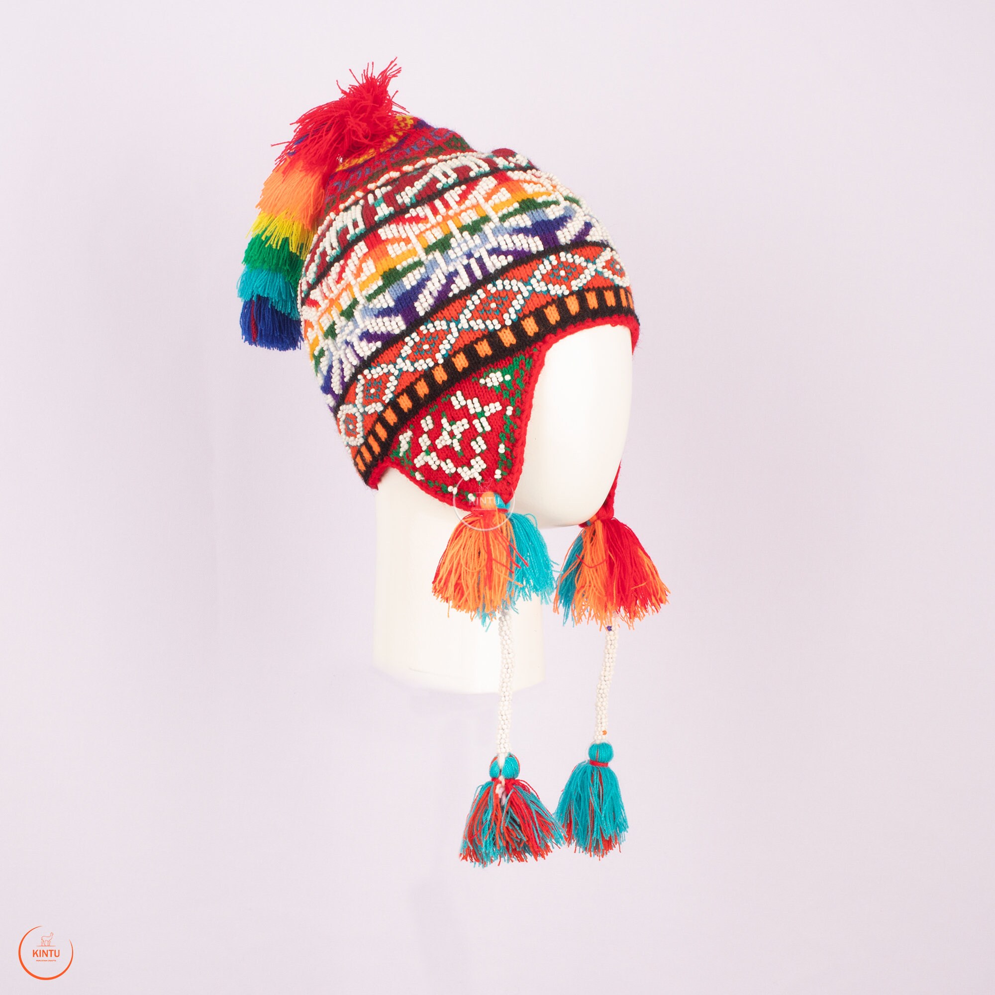 Handmade Beaded Peruvian Chullo Hat, Mystic Shaman Style - Etsy display picture 2