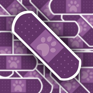 Purple Paw Print Bandage Sticker / Bandage Sticker / Paw Print Sticker / Laptop Sticker / Tumbler Sticker / Sticker / Paw Print / Purple