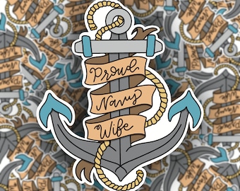 Navy Wife Sticker / Navy Wife Decal / Navy Wife / Military Spouse Sticker / Navy Spouse Sticker / Navy Sticker / Laptop Sticker / Tumbler