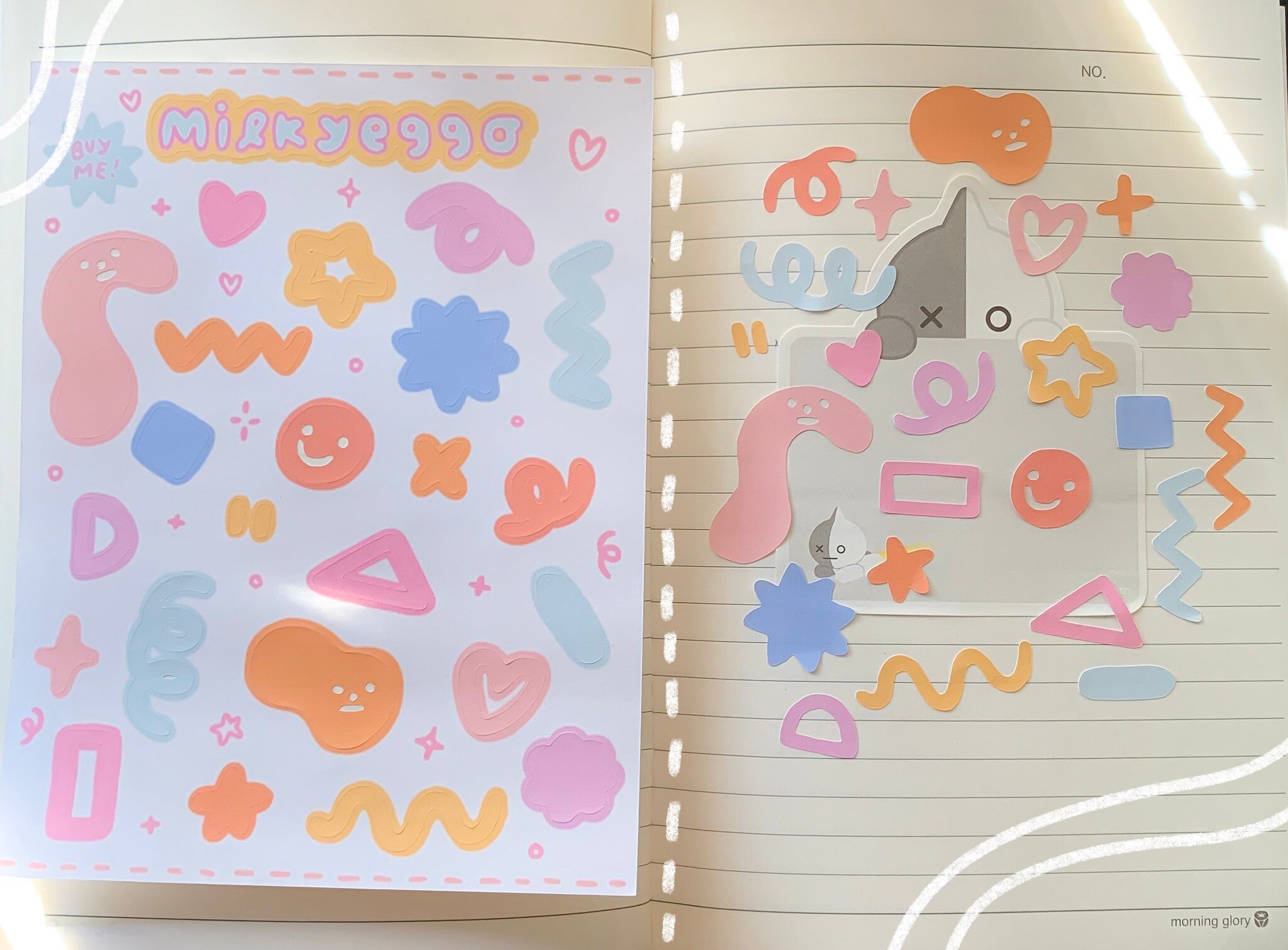 Pastel Shape Sticker Sheet Cute Stationery Planner - Etsy