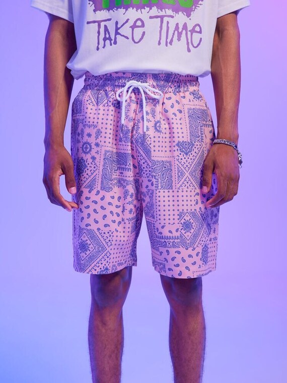 90s Bandana Style Active Wear New Era Mens Shorts Multiple Etsy