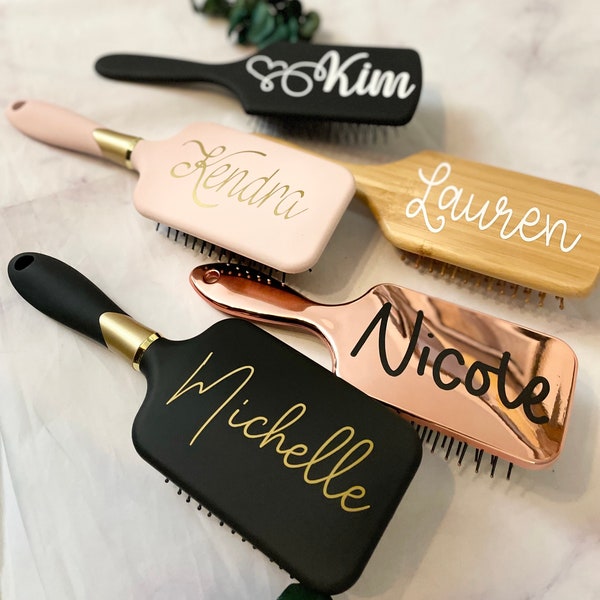 Bridesmaids gifts, personalized hair brush, hair brushes, trendy accessories, bridal Party, bridal party favors, hair brushes