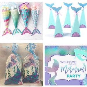 Mermaid candy box, Mermaid Party favors, candy bag, candy box, mermaid theme, party decor, mermaid party,